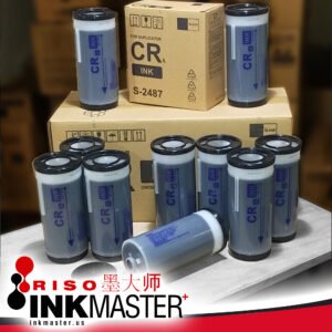 CR Ink, Ten (10) Tubes, 800mL Black, Compatible to CR series RISOs