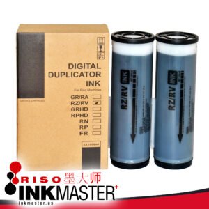 RZ/RV, TWO (2) Tubes 1000ml black, RISOs compatible with EZ/RZ/RV/MZ Series Machines