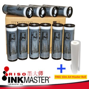 PROMO! Ten (10) tubes RZ/RV JAPAN INK/STD Black 1000mL + FREE!!! 10m Master Roll Stencil compatible RISOs (Japan ink materials by: Shibakawa, Yoshikawa)