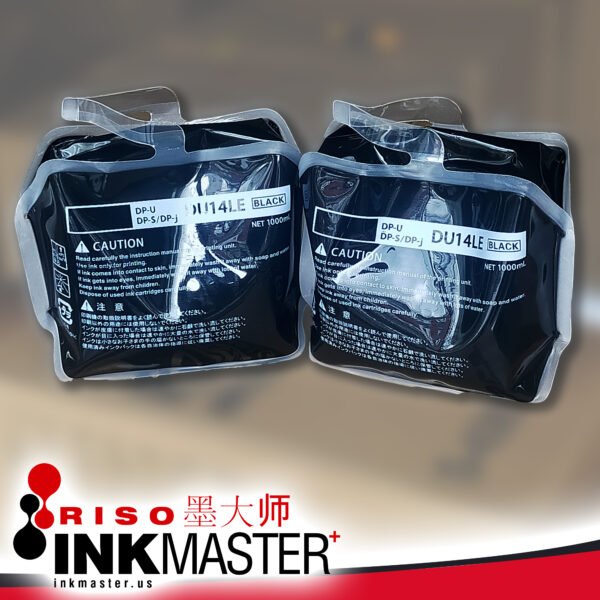 DU14LE/DS14L 2-pcs Black DUPLOcator Ink Compatible With DUPLOs DU14LE and DS14L