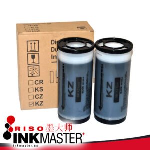 Box of two (2) Riso KZ CV CZ Compatible 800mL Black Ink Tubes Risograph for KZ series Machines
